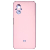 Силиконовый чехол Silicone Case с закрытым низом и защитой камеры светло-розовый для Xiaomi Poco M5