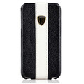 Кожаный чехол Nuoku Flip Series Black/White для Apple iPhone 4/4S(#1)