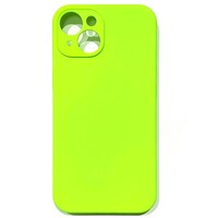 Силиконовый чехол Silicone Case с закрытым низом и защитой камеры салатовый для Apple iPhone 14