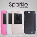 Полиуретановый чехол Nillkin Sparkle Leather Case Gold для Huawei Ascend G7(#4)