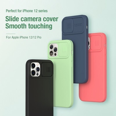 Силиконовая накладка Nillkin CamShield Silky Silicone Case Синяя для Apple iPhone 12 Pro(9)