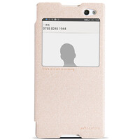 Полиуретановый чехол Nillkin Sparkle Leather Case Gold для Sony Xperia C3 S55t