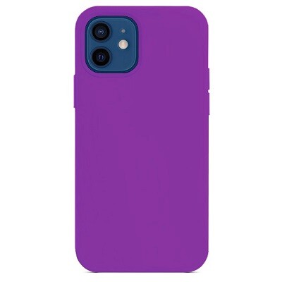 Силиконовый чехол Silicone с открытым низом фиолетовый  для Apple iPhone 12 mini(1)