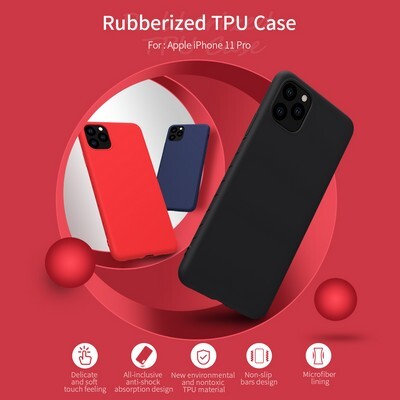 Силиконовый бампер Nillkin Rubber-wrapped Protective Case Красный для Apple iPhone 11 Pro(7)