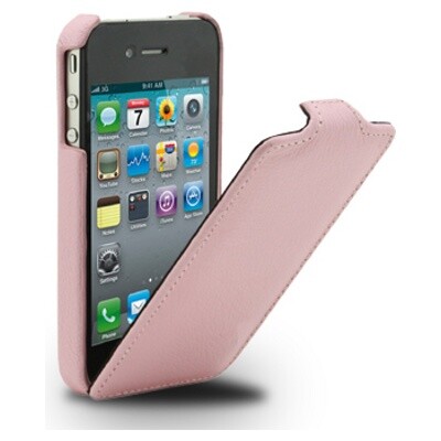 Кожаный чехол книга Melkco Leather Case (Pink LC) для Apple iPhone 4/4S(1)