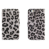 Кожаный чехол Nuoku Leopard Series Case Grey для Apple iPhone 5/5s/SE