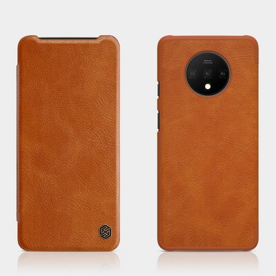 Кожаный чехол Nillkin Qin Leather Case Коричневый для OnePlus 7T(4)