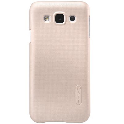 Пластиковый чехол с пленкой Nillkin Super Frosted Shield Gold для Samsung Galaxy E5(1)