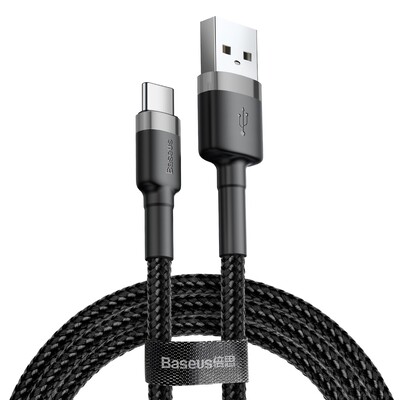 Кабель Baseus Cafule Cable CATKLF-BG1 USB For Type-C 3A 1M черный(1)