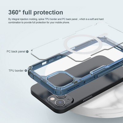 Силиконовый чехол Nillkin Nature TPU Pro Magnetic Case Синий для Apple iPhone 13(5)