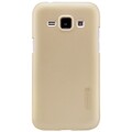 Пластиковый чехол с пленкой Nillkin Super Frosted Shield Gold для Samsung Galaxy J1(#1)