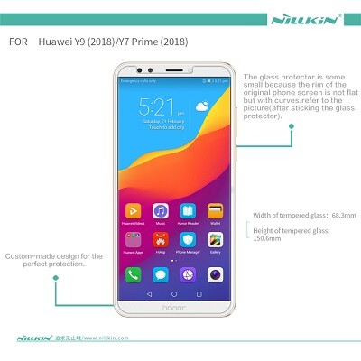 Противоударное защитное стекло с пленкой на камеру Nillkin Amazing H для Huawei Y7 Prime (2018)\ Honor 7C Pro(7)