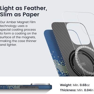Чехол-накладка Pitaka Tactile Woven Case StarPeak (KI1601PMYG) Milky Way Galaxy для Apple iPhone 16 Pro(8)