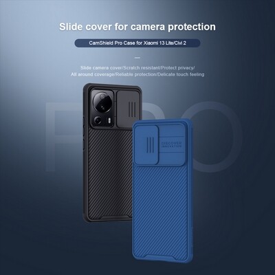 Чехол-накладка Nillkin CamShield Pro Черная для Xiaomi 13 Lite(8)