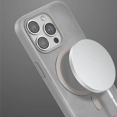 Силиконовый чехол накладка Puloka Exclusive External MagSafe Series черный для Apple iPhone 15 Pro Max(3)