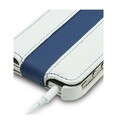 Кожаный чехол Melkco Leather Case White/Blue LC для Apple iPhone 4/4S(#4)