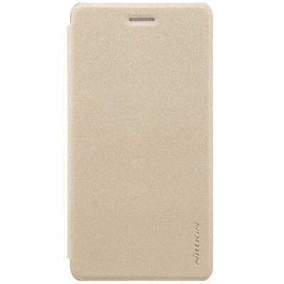 Полиуретановый чехол книга Nillkin Sparkle Leather Case Gold для Nokia 7(1)