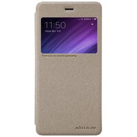 Полиуретановый чехол книга Nillkin Sparkle Leather Case Gold для Xiaomi RedMi 4 Pro