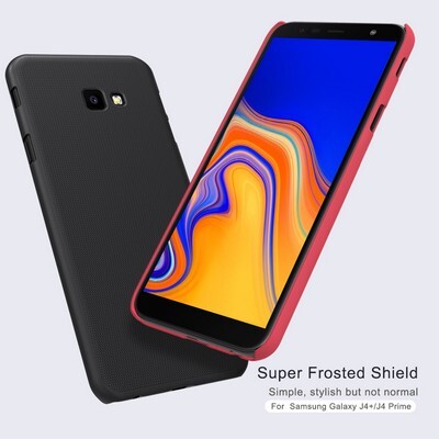 Пластиковый чехол с подставкой Nillkin Super Frosted Shield Черный для Samsung J4 Plus (2018)(3)