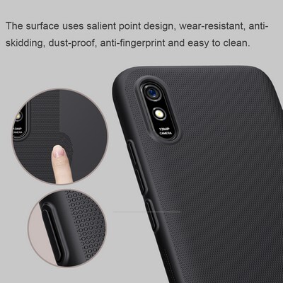 Пластиковый чехол с подставкой Nillkin Super Frosted Shield Черный для Xiaomi Redmi 9i(4)