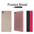 Пластиковый чехол с пленкой Nillkin Super Frosted Shield Gold для Sony Xperia X(#4)