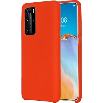 Силиконовый чехол Silicone Case красный для Huawei P40(1)