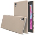 Пластиковый чехол с пленкой Nillkin Super Frosted Shield Gold для Sony Xperia X(#3)
