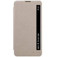 Полиуретановый чехол книга Nillkin Sparkle Leather Case Gold для LG Stylus 2 (K520)
