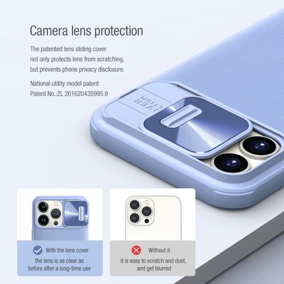Силиконовая накладка Nillkin CamShield Leather Case Черная для Apple iPhone 13 Pro Max(4)
