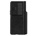 Кожаный чехол Nillkin Qin Pro Plain Leather Case Черный для Samsung Galaxy Z Fold 4(#2)