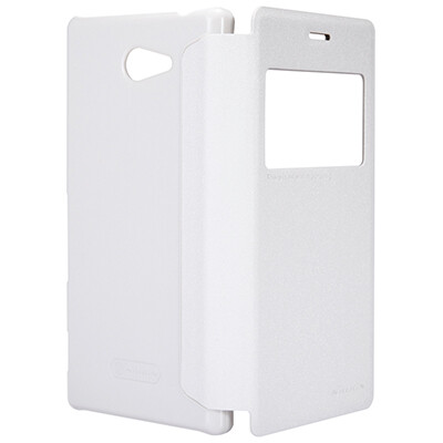 Полиуретановый чехол Nillkin Sparkle Leather Case White  для Sony Xperia M2 Dual S50h(2)
