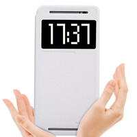Полиуретановый чехол Nillkin Sparkle Leather Case White для HTC One E8 Ace