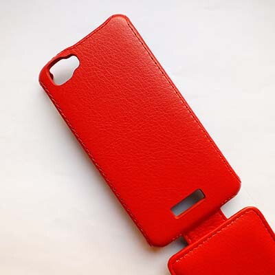 Кожаный чехол Armor Case Red для FLY IQ4409 Era Life 4 Quad(4)