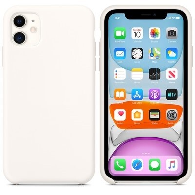 Силиконовый чехол белый для Apple iPhone 11(7)