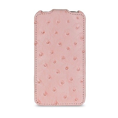 Кожаный чехол книга Melkco Leather Case (Ostrich Pattern — Pink) для Apple iPhone 4/4S(2)