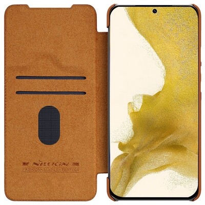 Кожаный чехол Nillkin Qin Pro Leather Case Коричневый для Samsung Galaxy S23(3)