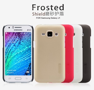 Пластиковый чехол с пленкой Nillkin Super Frosted Shield Gold для Samsung Galaxy J1(4)