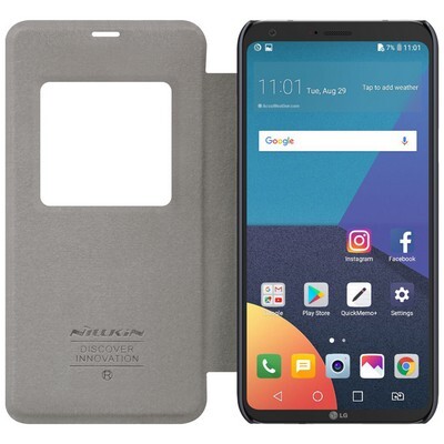 Полиуретановый чехол книга Nillkin Sparkle Leather Case Black для LG Q6(3)