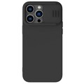 Силиконовая накладка с пластиной Magsafe Nillkin CamShield Silky Magnetic Silicone Case Черная для Apple iPhone 14 Pro(#1)