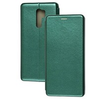 Чехол-книга на основе из силикона Book Case New 3D темно-зеленый для Xiaomi Redmi 9