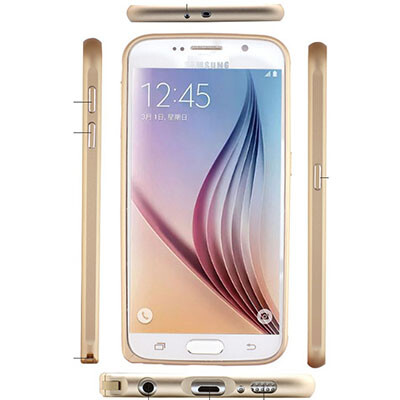 Металлический бампер Aluminium Case Silver для Samsung G920F Galaxy S6(2)