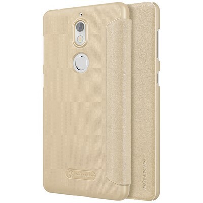 Полиуретановый чехол книга Nillkin Sparkle Leather Case Gold для Nokia 7(4)