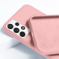 Силиконовый чехол Silicone Case светло-розовый для Samsung Galaxy A72