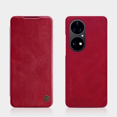 Кожаный чехол Nillkin Qin Leather Case Красный для Huawei P50 Pro(4)