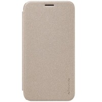 Полиуретановый чехол книга Nillkin Sparkle Leather Case Gold для Samsung J120F Galaxy J1 (2016)