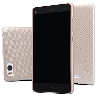 Пластиковый чехол с пленкой Nillkin Super Frosted Shield Gold для Xiaomi MI4i(3)