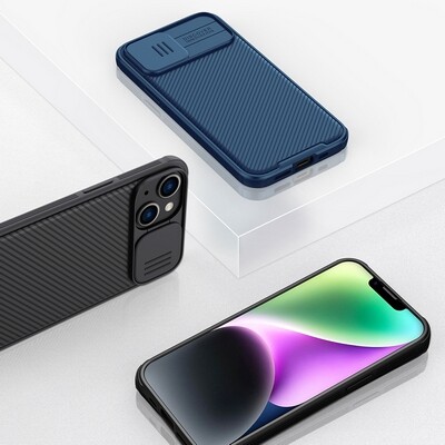 Чехол-накладка с пластиной Magsafe Nillkin CamShield Pro Magnetic Черная для Apple iPhone 14 Plus(9)