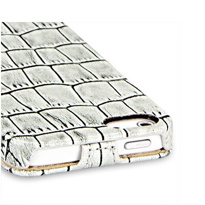 Кожаный чехол-книга TETDED Troyes White Crocodile для Apple iPhone 5/5s/SE(4)