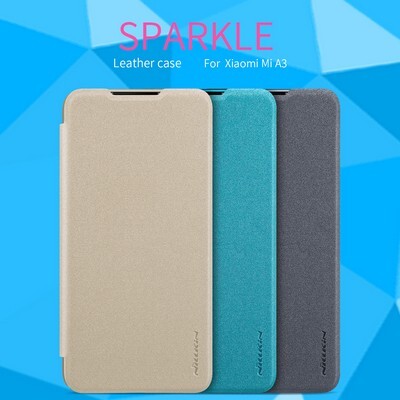Полиуретановый чехол книга Nillkin Sparkle Leather Case Черный для Xiaomi Mi A3(5)