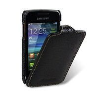 Кожаный чехол книга Melkco Leather Case Black LC для Samsung S5380 Wave Y